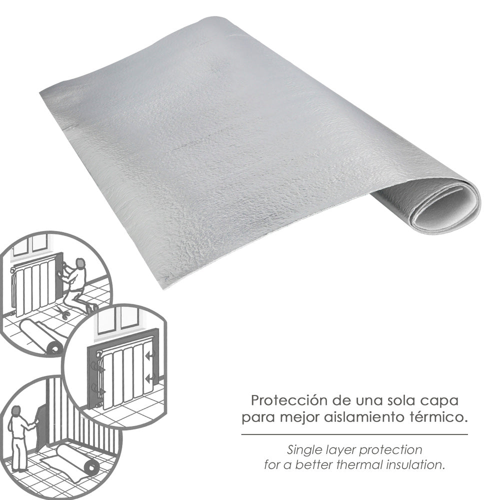 Panel aluminio reflectante calor para radiadores 100x70 cm