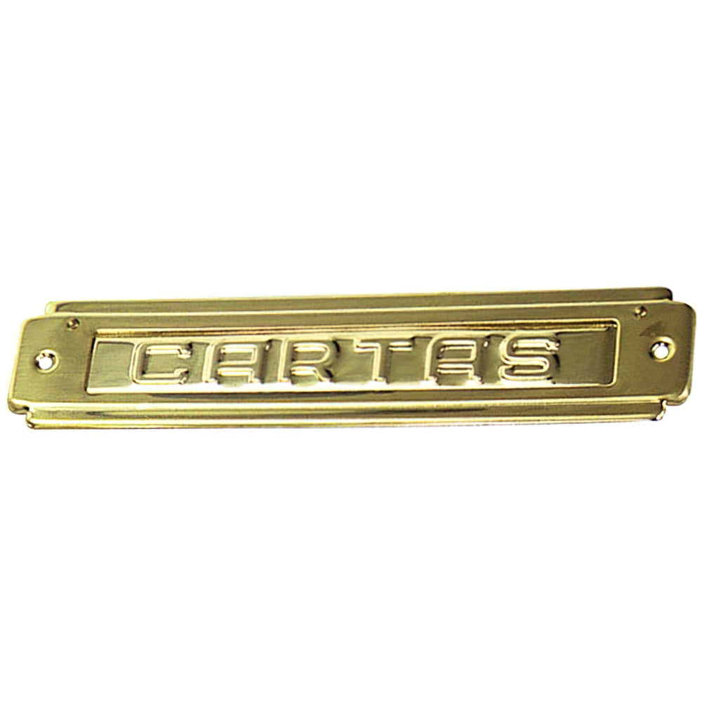 Polished brass mailbox plate