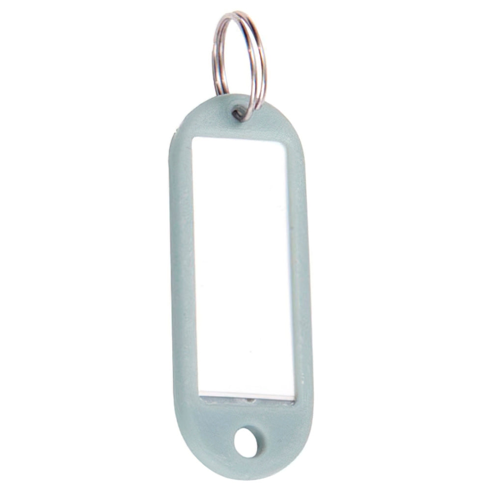 Llavero portaetiquetas gris