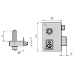 Fechadura CVL 56BR/70/HE direita