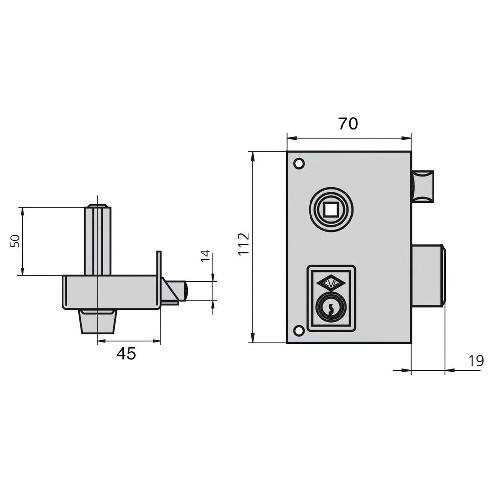 Cerradura cvl 156br/70/he derecha