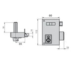 Fechadura CVL 156A/60/HE para mão direita