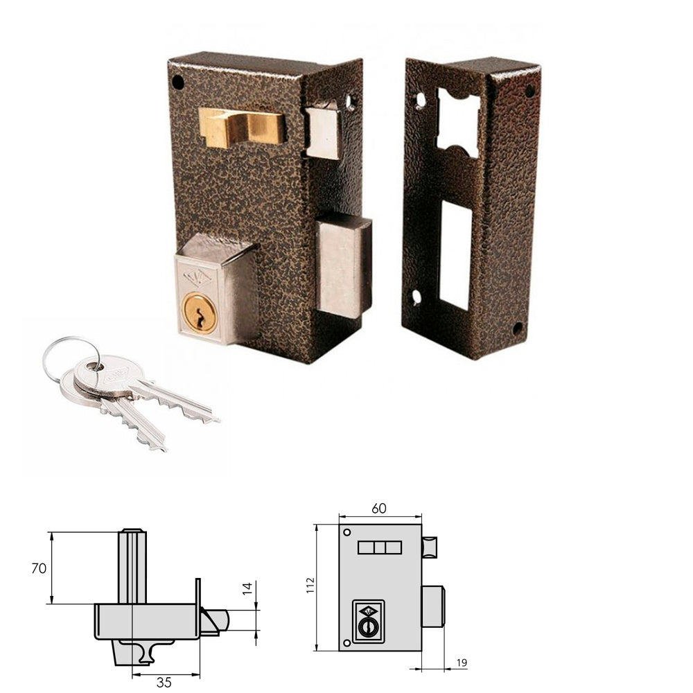 Cerradura cvl 756a / 60 / hierro esmaltado izquierda cilindro 70 mm