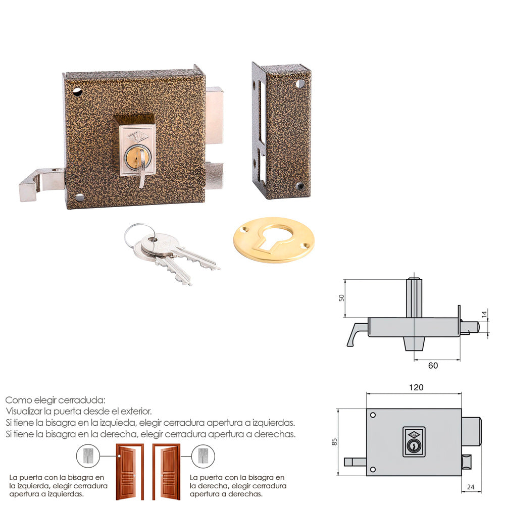 Cerradura cvl 1125a/ 12/he derecha