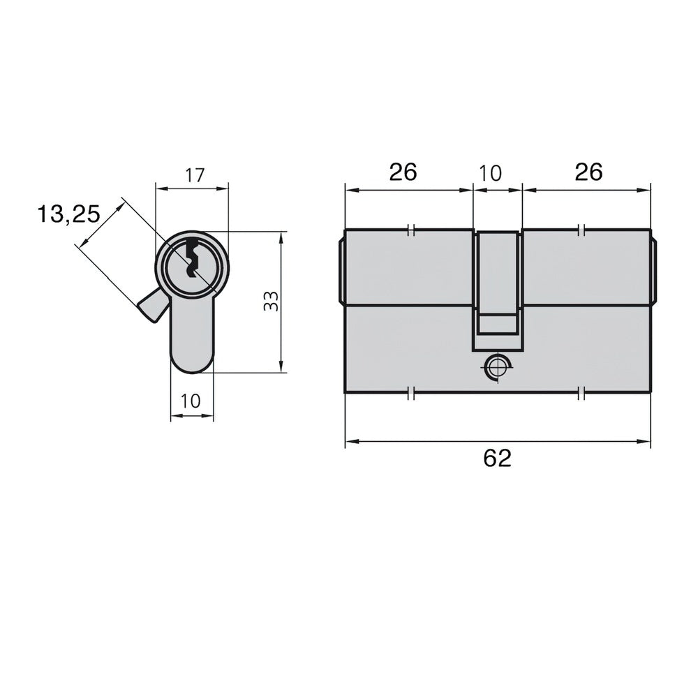 Cilindro cvl 5990/26x26/ln leva corta