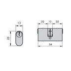 Cilindro cvl 5963/22x22/ln ovalado 2 levas