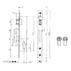 Fechadura ISEO 741640-28mm testa cromo com rolete