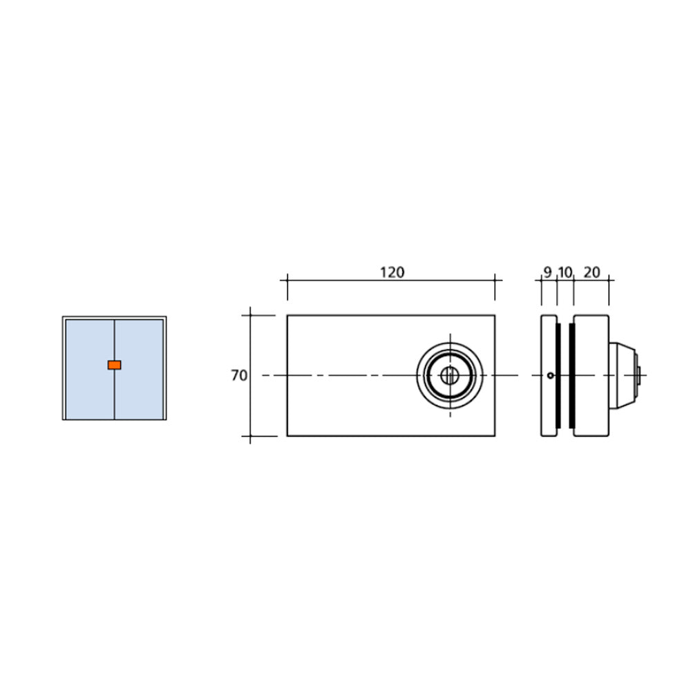 Cerradura cbm 2001 puerta cristal llave tubular