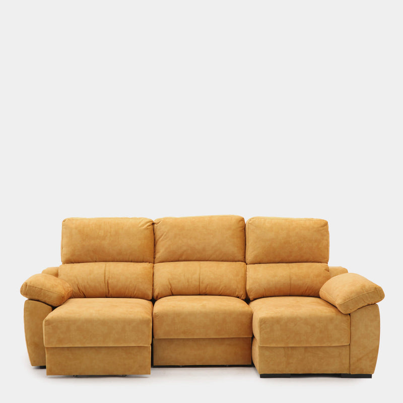 Sofá chaiselongue 3 plazas 260 cm | amarillo antimanchas