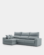 Sofá chaise longue turquesa em promoção por um preço imbatível.