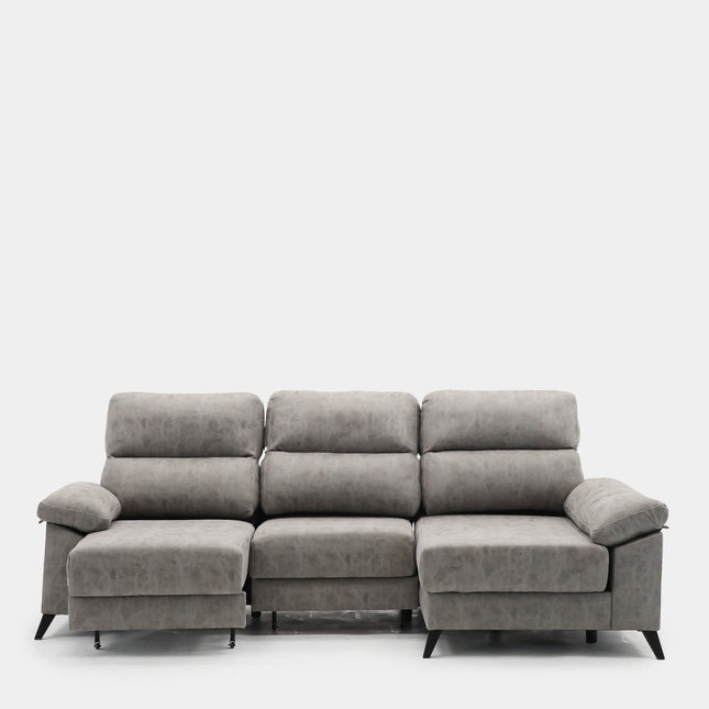Sofa chaiselongue gris 3 plazas 280 cm con apertura arrastre