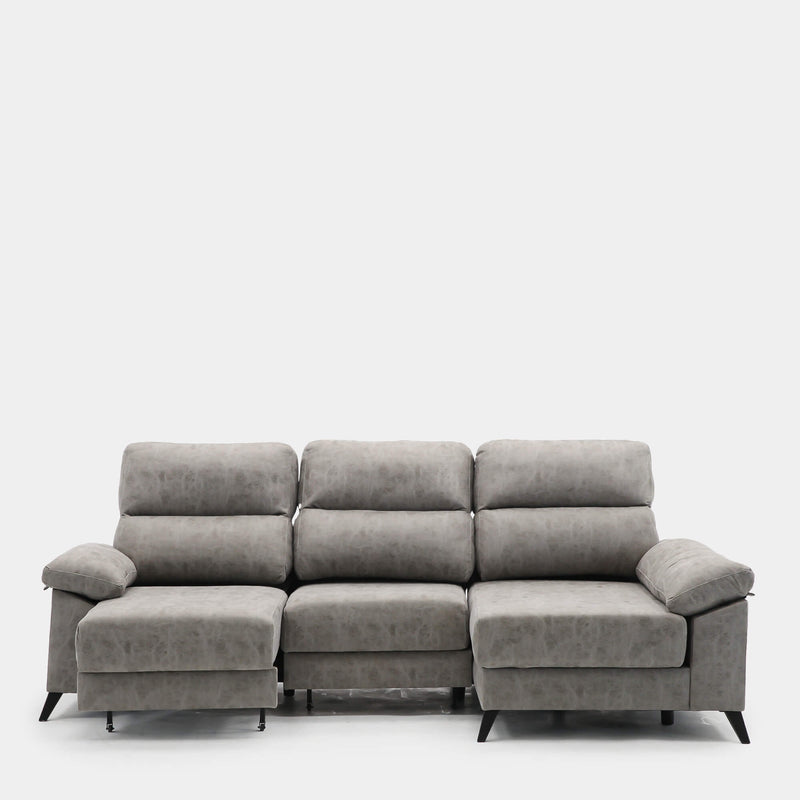 Sofa chaiselongue gris 3 plazas 280 cm con apertura arrastre