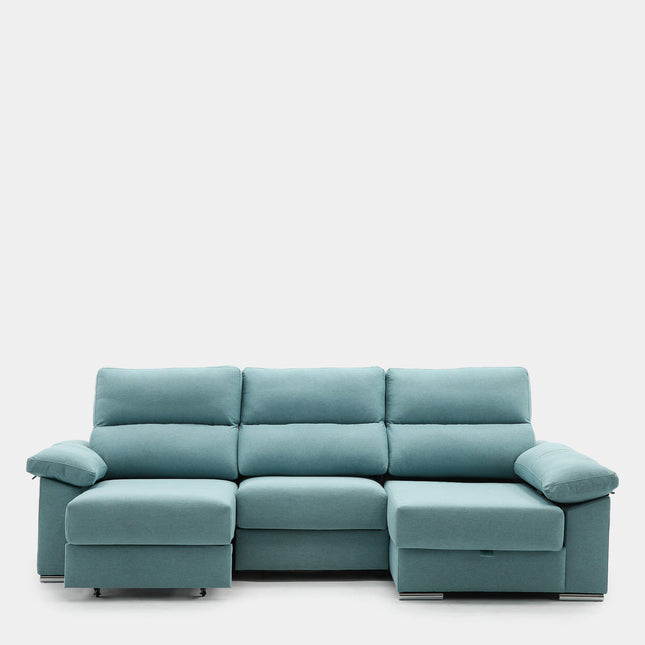 Sofá chaiselongue Denver verde antimanchas 3 plazas
