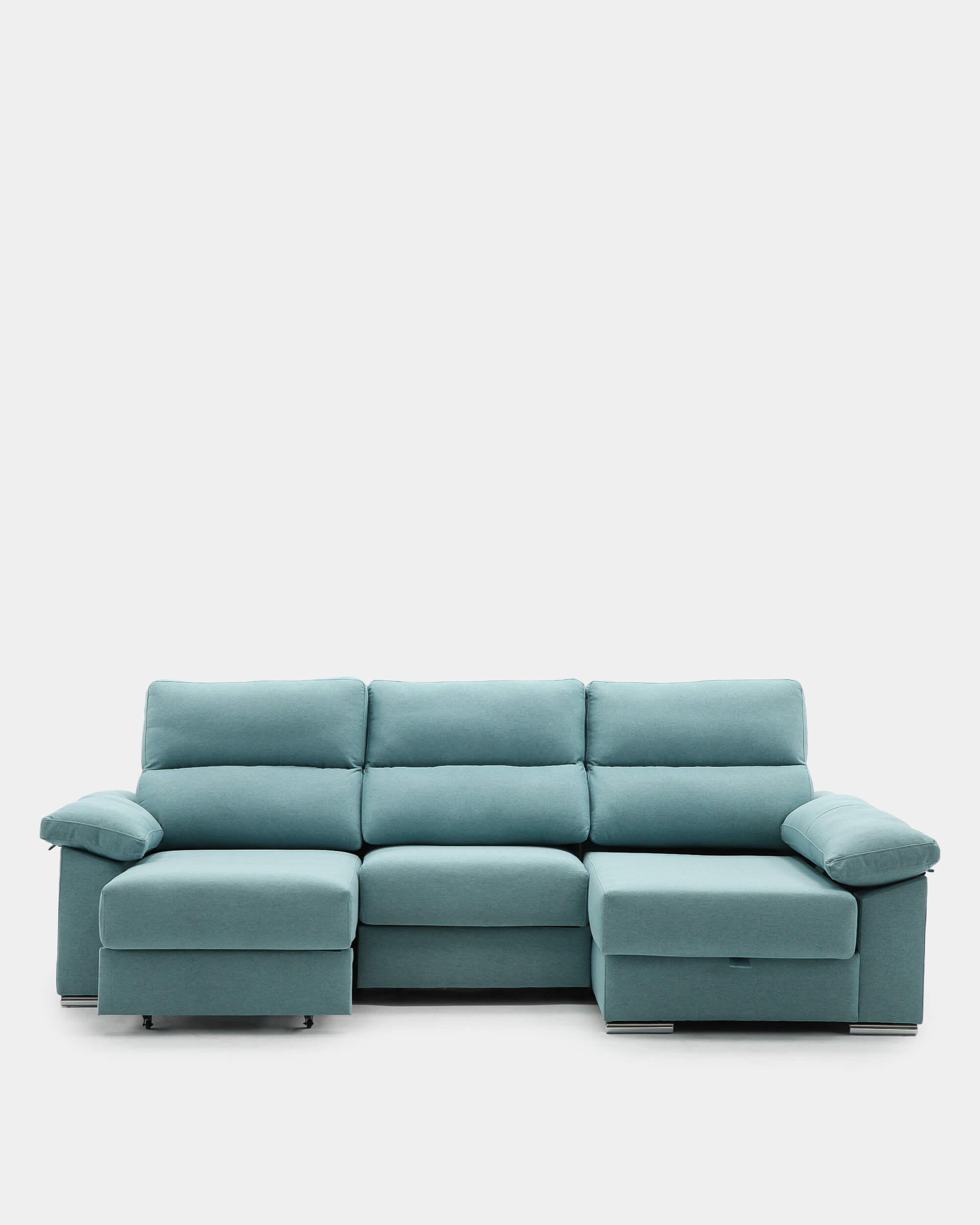 Sofá chaiselongue Denver verde antimanchas 3 plazas