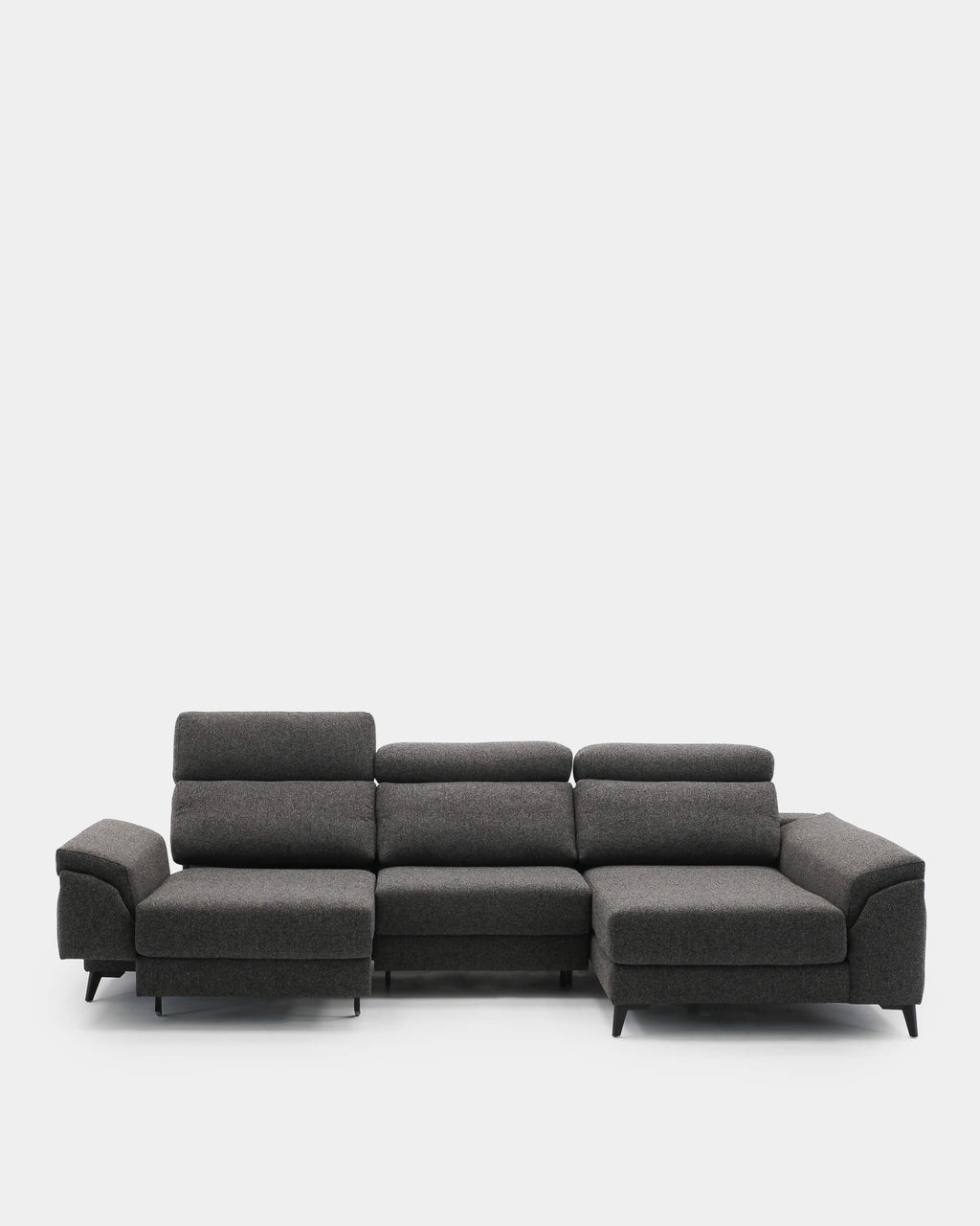 Sofá chaiselongue 4 plazas tapizado gris elegante confort