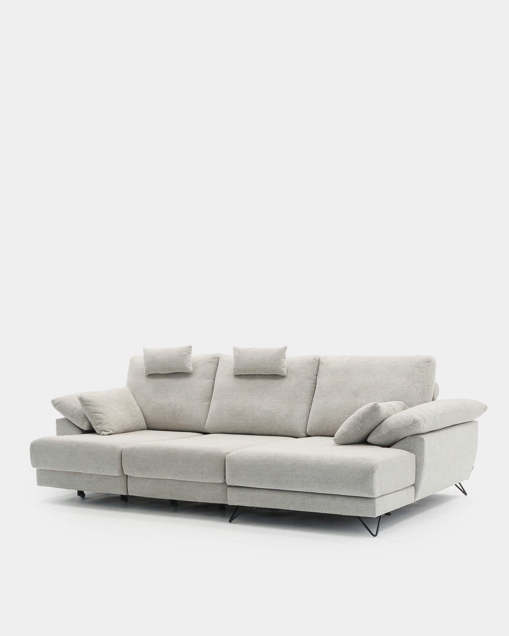 Sofá chaise longue de 3 lugares com assentos deslizantes