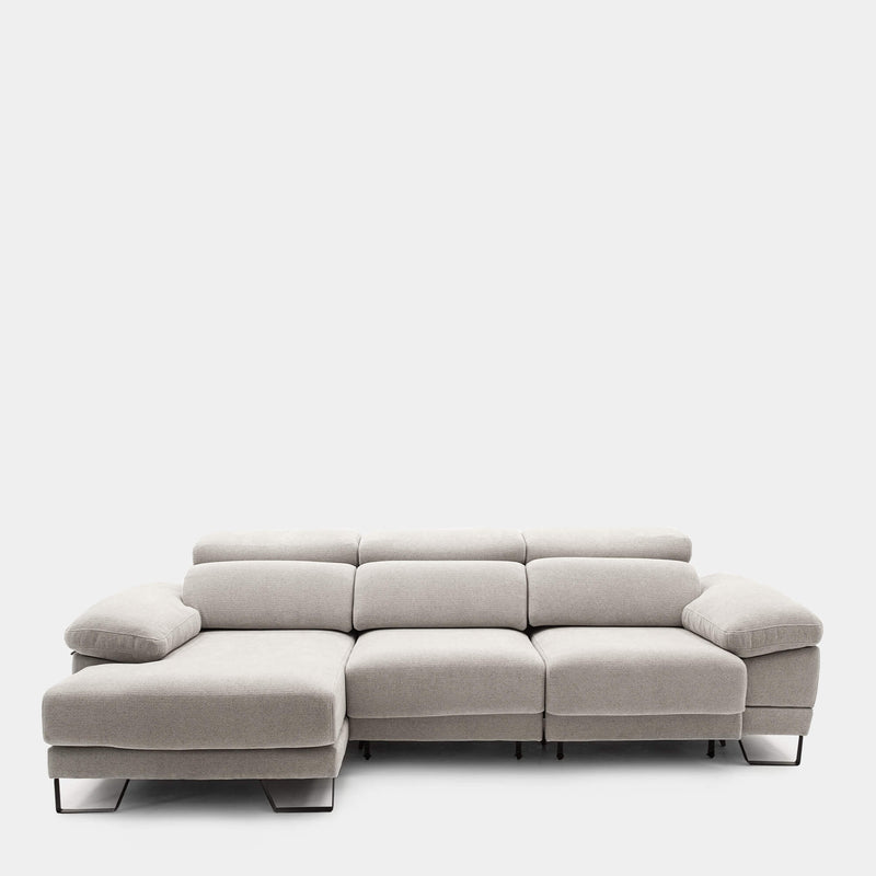 Sofá chaiselongue gris 3 plazas | confort a tu medida
