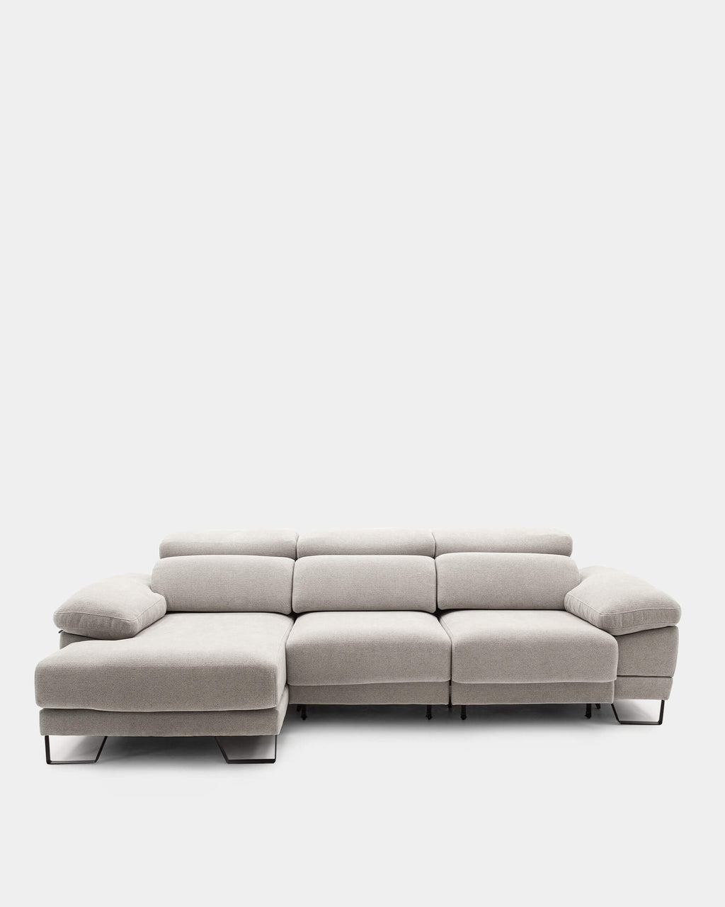 Sofá chaise longue cinzento de 3 lugares | Conforto adaptado às suas necessidades