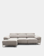 Sofá chaise longue cinzento de 3 lugares | Conforto adaptado às suas necessidades