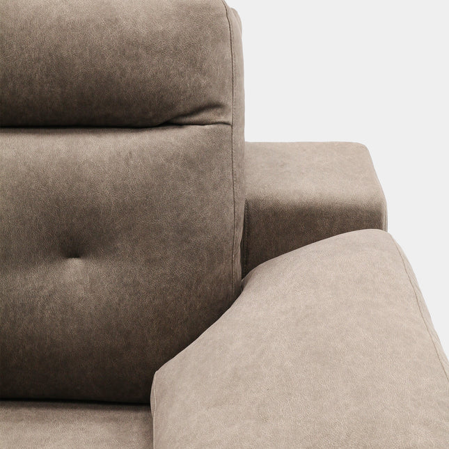 Sofá de tres plazas marrón cómodo para salón moderno