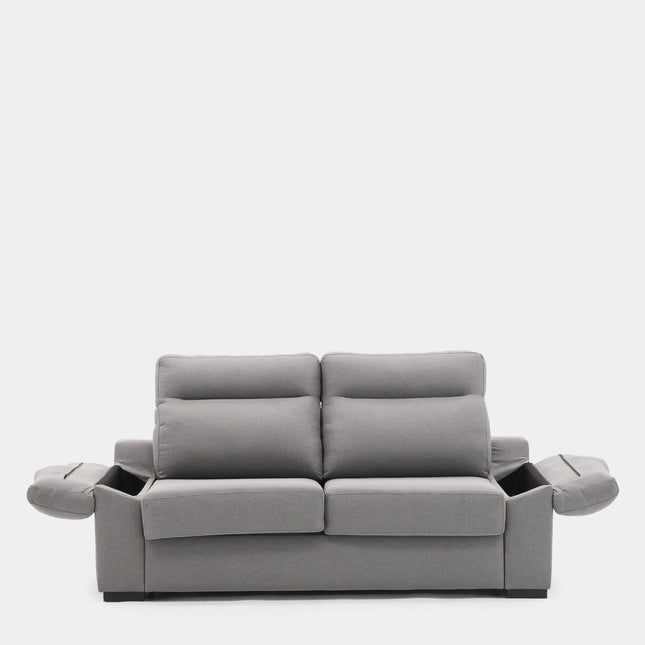 Sofá cama gris con apertura italiana para 3 plazas
