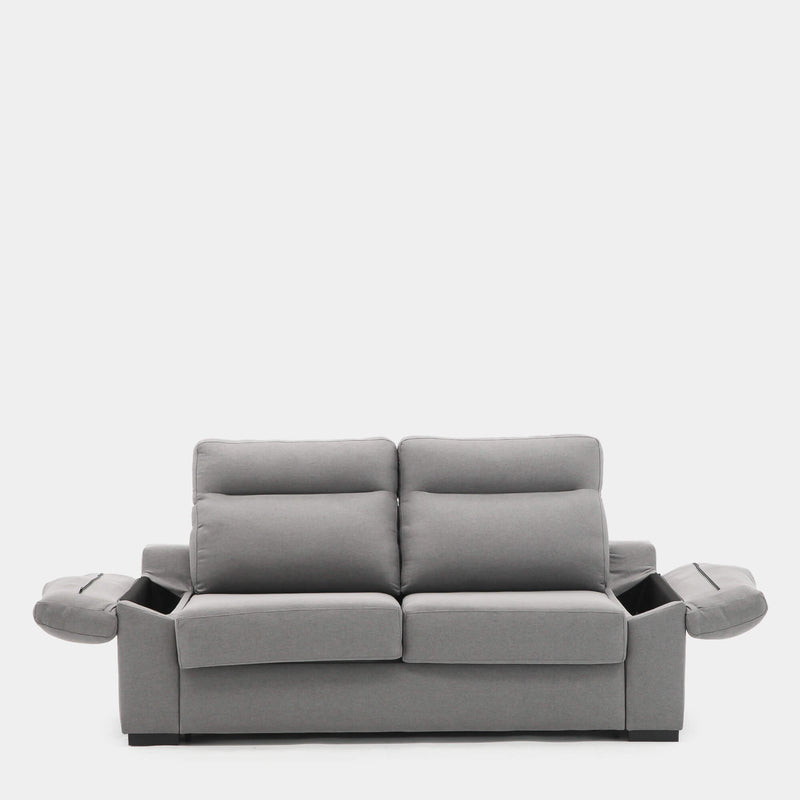 Sofá cama gris con apertura italiana para 3 plazas