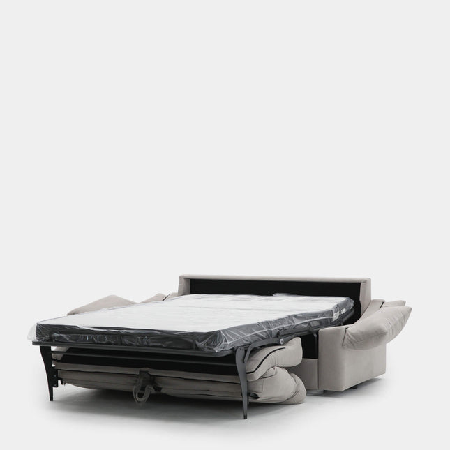 Sofá cama 3 plazas beige antimanchas para salón moderno