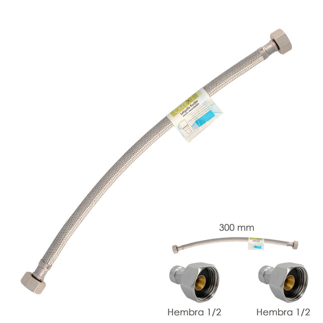 Latiguillo flexible acero inoxidable hembra 1/2 - hembra 1/2 - 300mm