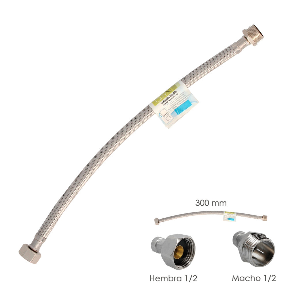 Flexible stainless steel hose male 1/2 - female 1/2 - 300mm
