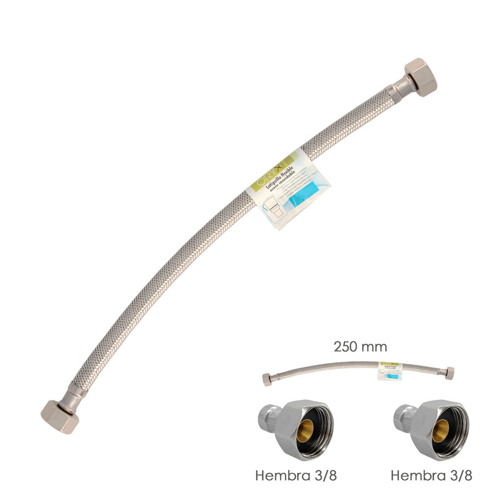 Flexible stainless steel hose female 3/8 - female 3/8 - 250mm