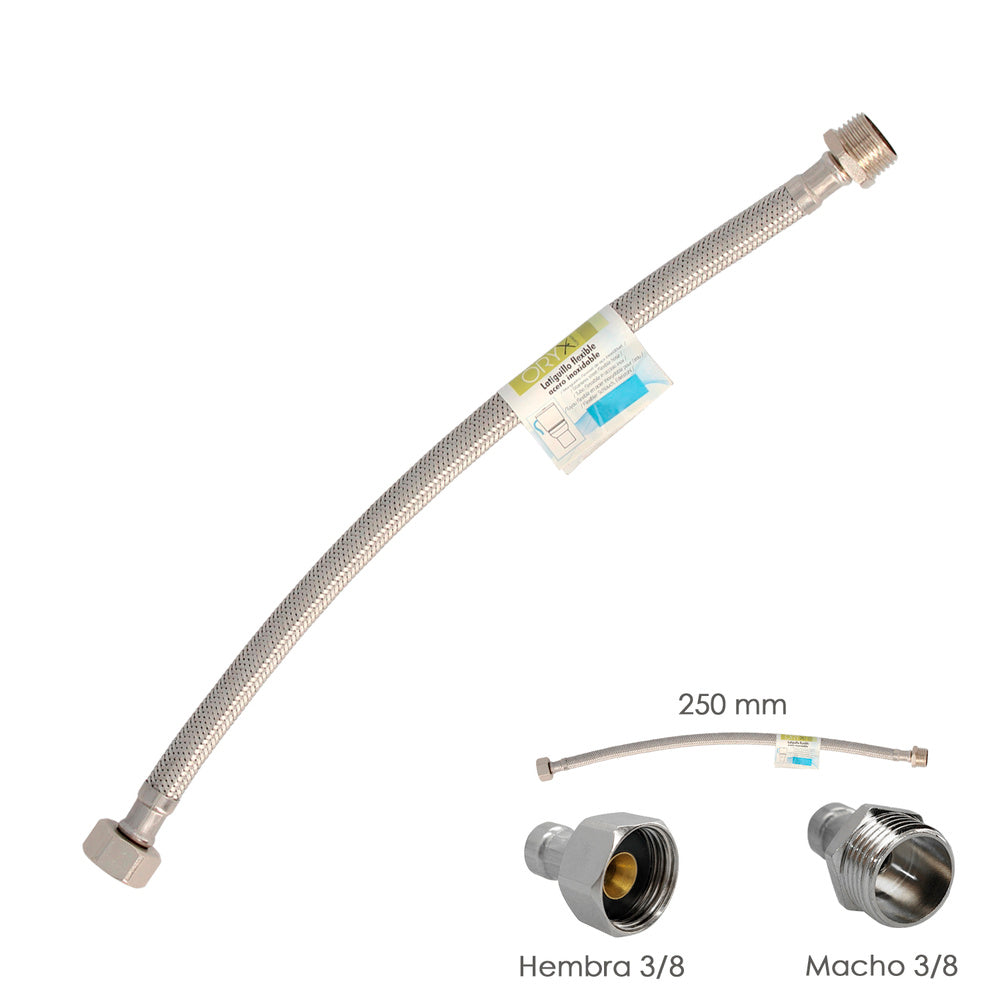 Stainless steel flexible hose male 3/8 - female 3/8 - 250mm