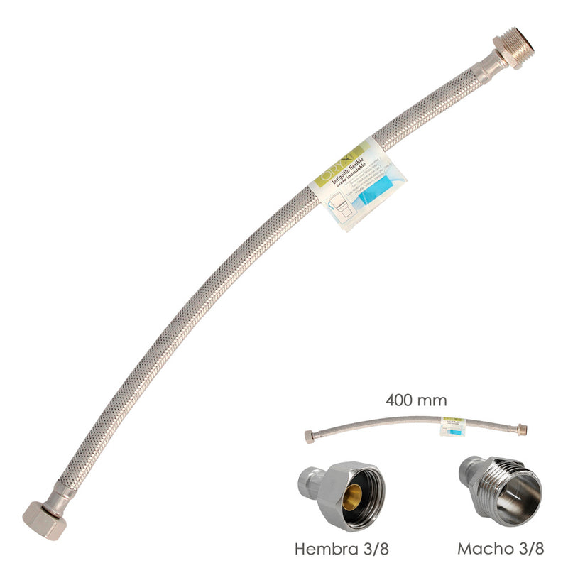 Latiguillo flexible acero inoxidable macho 3/8 - hembra 3/8 - 400mm