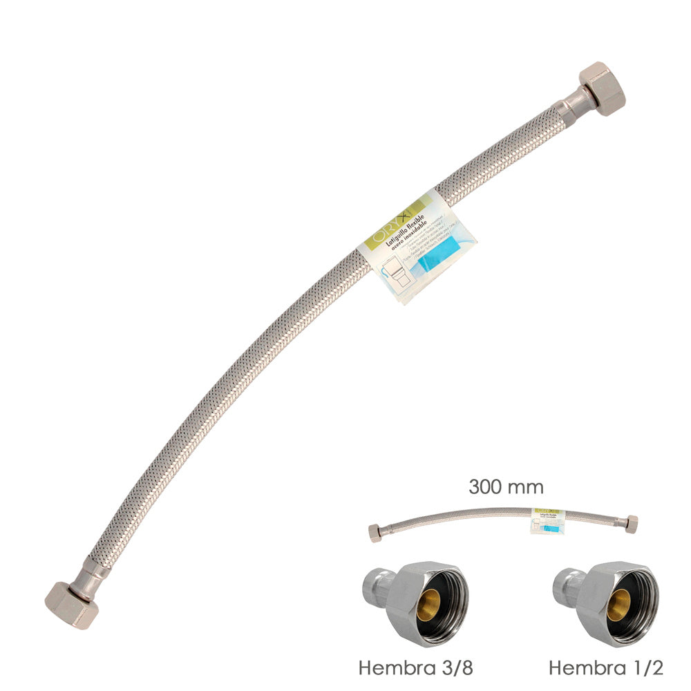 Flexible hose stainless steel female 3/8 - female 1/2 - 300mm