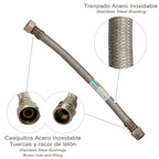 Stainless steel reinforced flexible hose, male 1/2" - female 1/2", 300 mm length