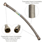 Reinforced flexible stainless steel hose male 1/2" - female 1/2" length 400 mm