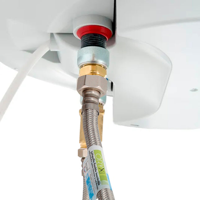 Latiguillo flexible reforzado acero inoxidable termo macho 1/2" - hembra 1/2" longitud 500 mm