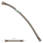 Reinforced stainless steel flexible hose for water heater, male 1/2" - female 1/2", 500 mm length