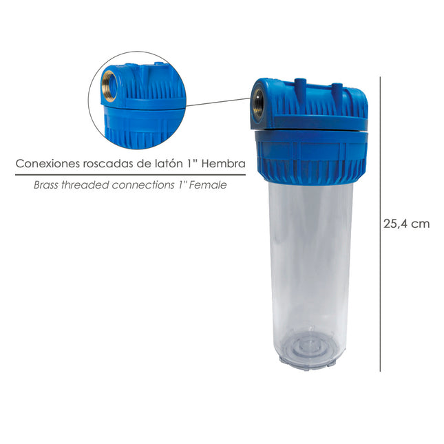 Portacartuchos filtro agua  10" conexión 1"