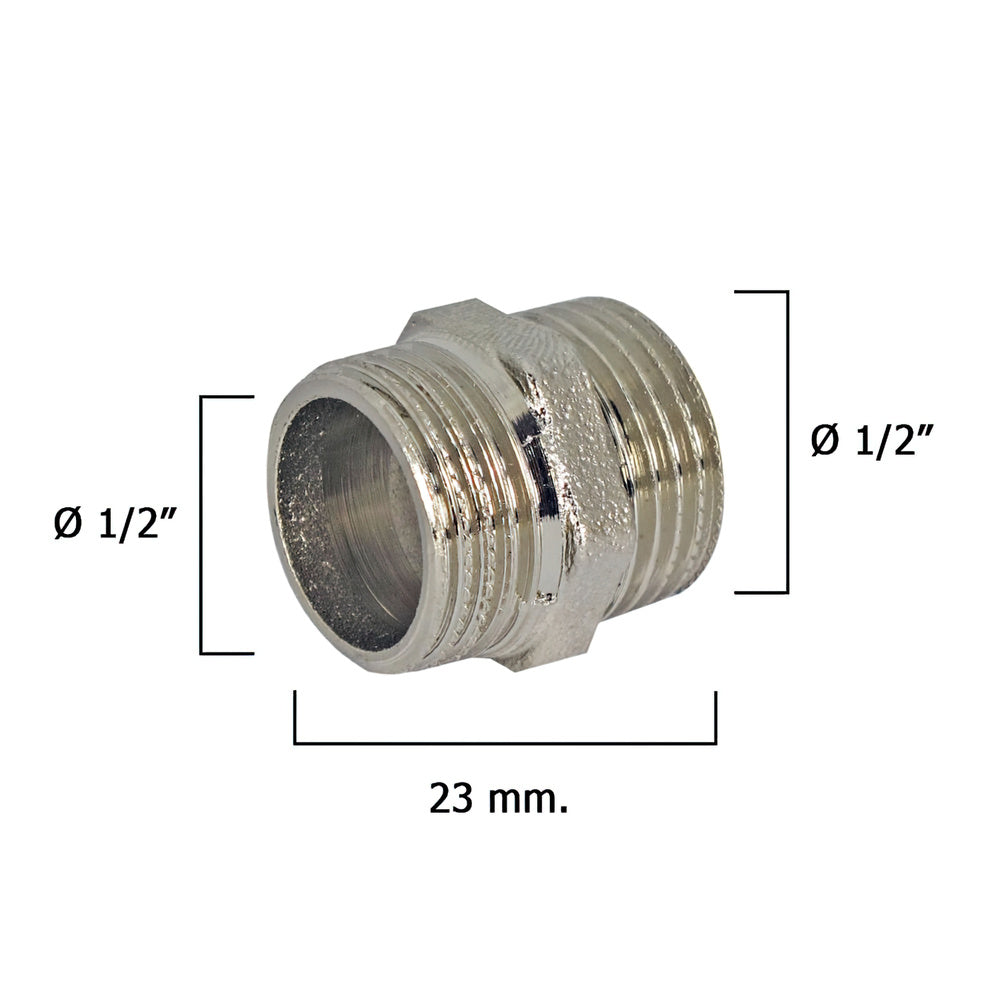 Machones dobles cromo      1/2"
