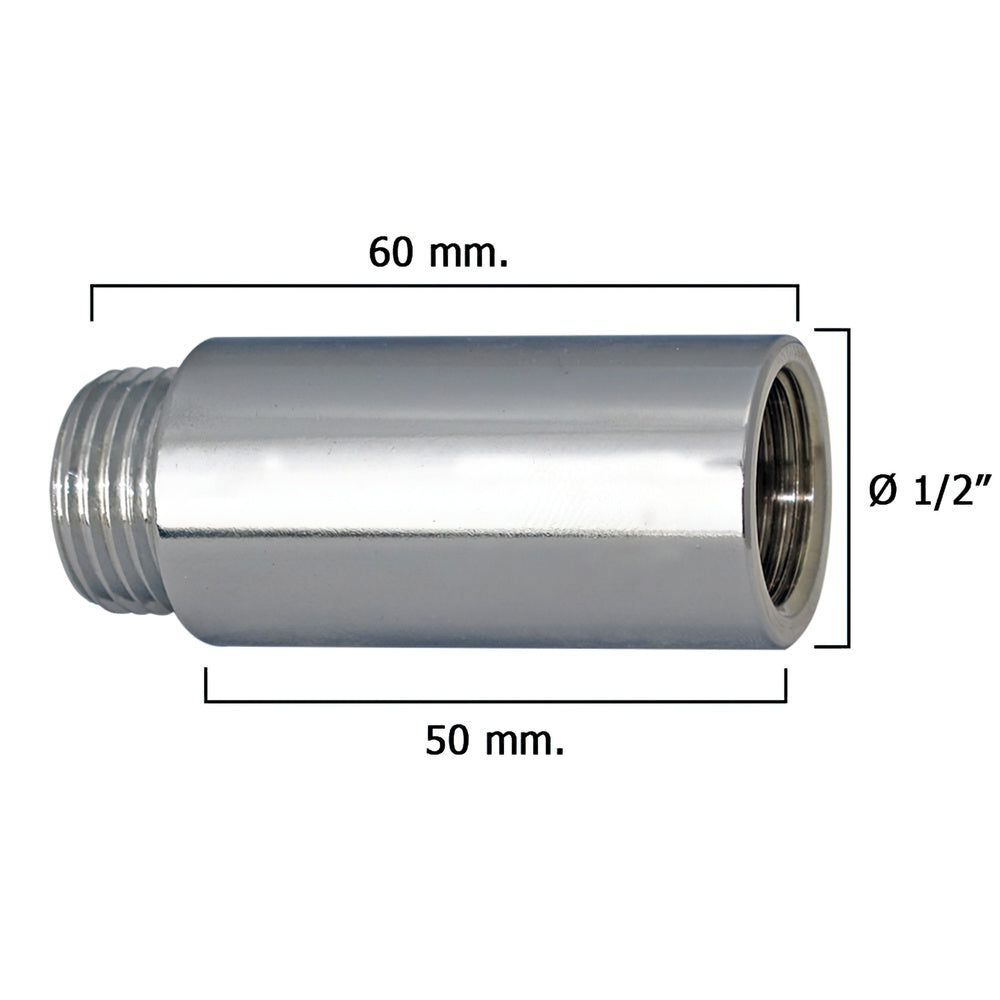 Alargadera redonda cromo  1/2" x 50