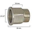 Alargadera hexagonal cromo 1/2x20