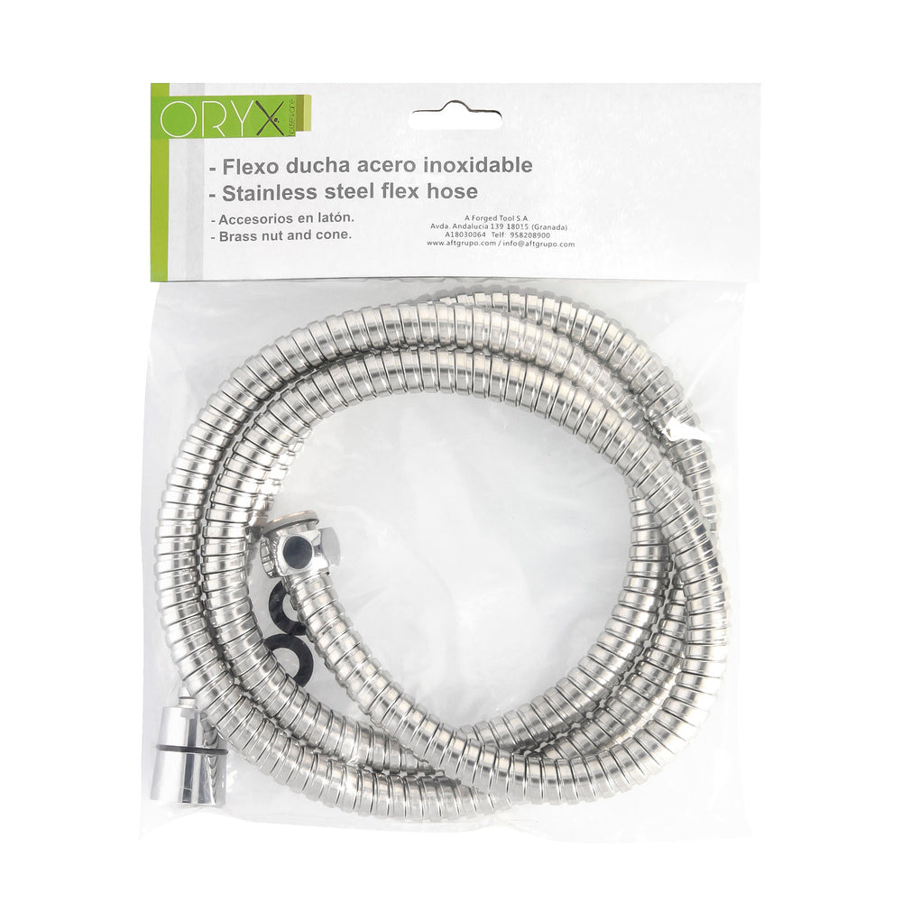 Stainless steel shower hose 2.00 meters brass fittings. Flexible, kink-resistant, standard connection