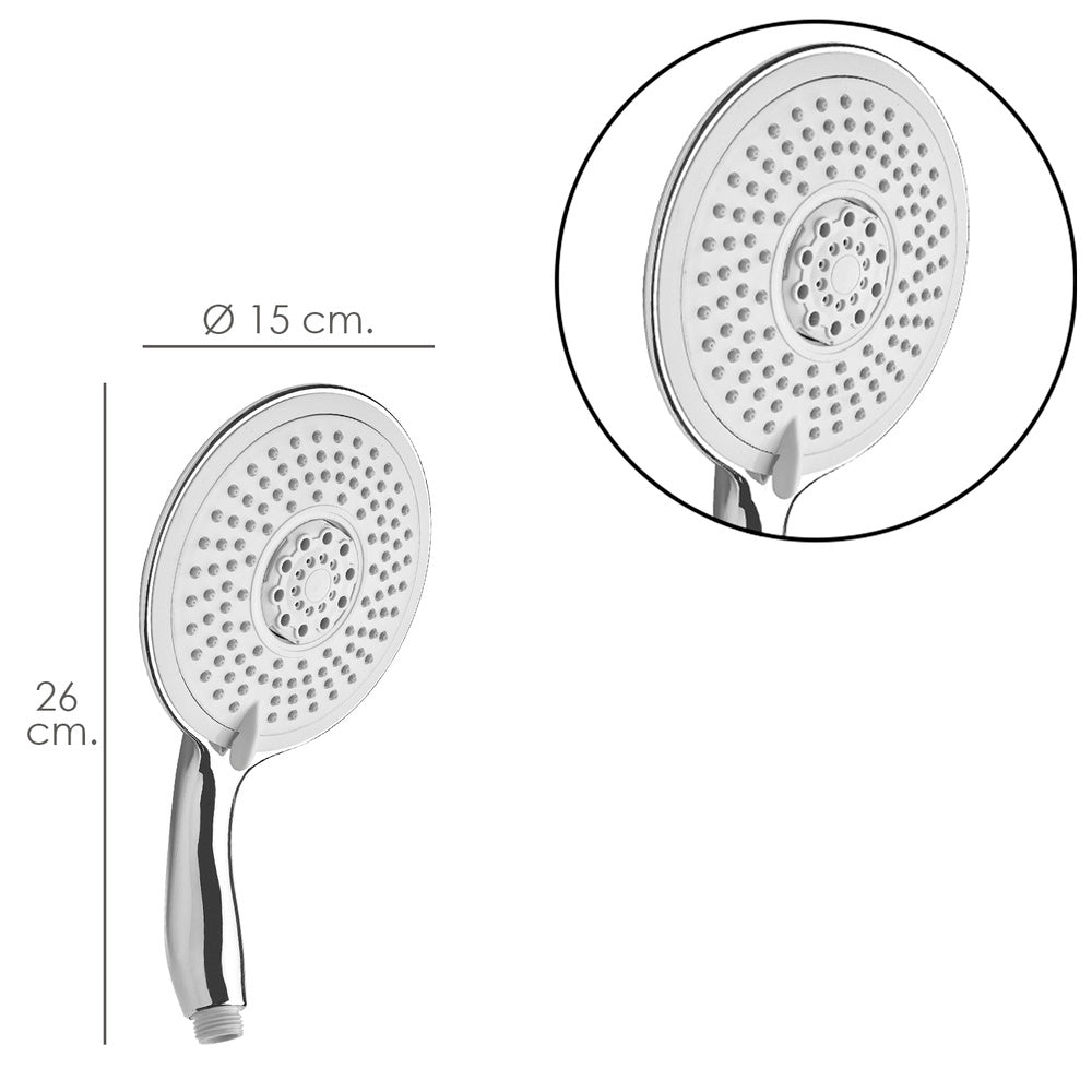 Maneral ducha cromo xxl 5 posiciones ø 15 cm  "lucy"