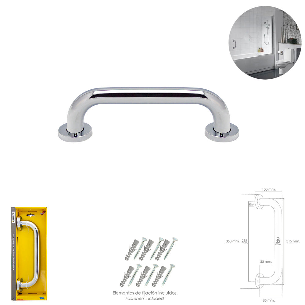 Maurer chrome gloss shower grab bar ø 32 mm length 30 cm