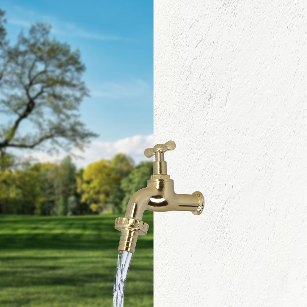 Torneira curva em latão polido com encaixe de 1/2", torneira para jardim exterior