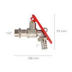 Grifo esfera 1/2"  con sistema de bloqueo por candado grifo jardín exterior, grifo con bloqueo y conector manguera