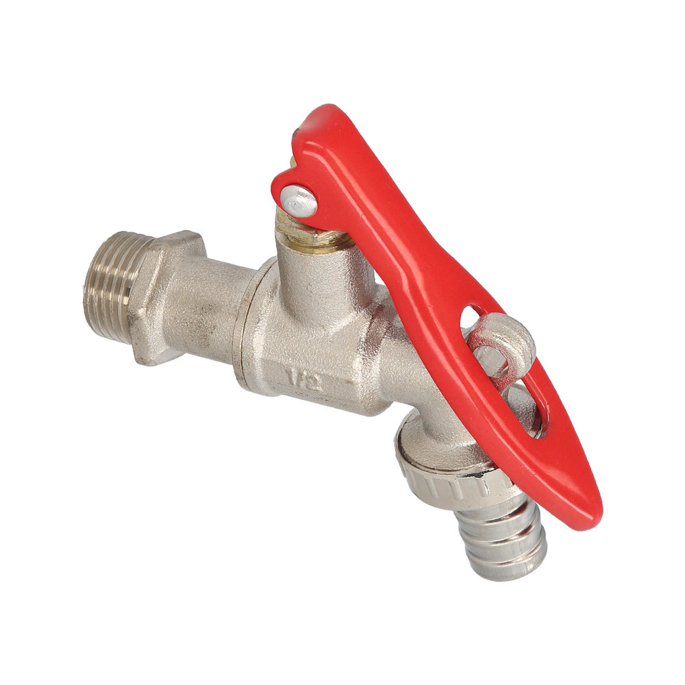 Válvula de esfera de 1/2" com sistema de cadeado, torneira exterior para jardim, torneira com fecho e conector para mangueira