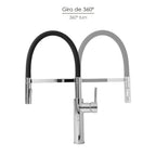 Monocomando de lava-louças flexível com suporte de torneira flexível jato arejado, jato pulverizado. Torneira de cozinha, torneira alta, torneira de lava-louças