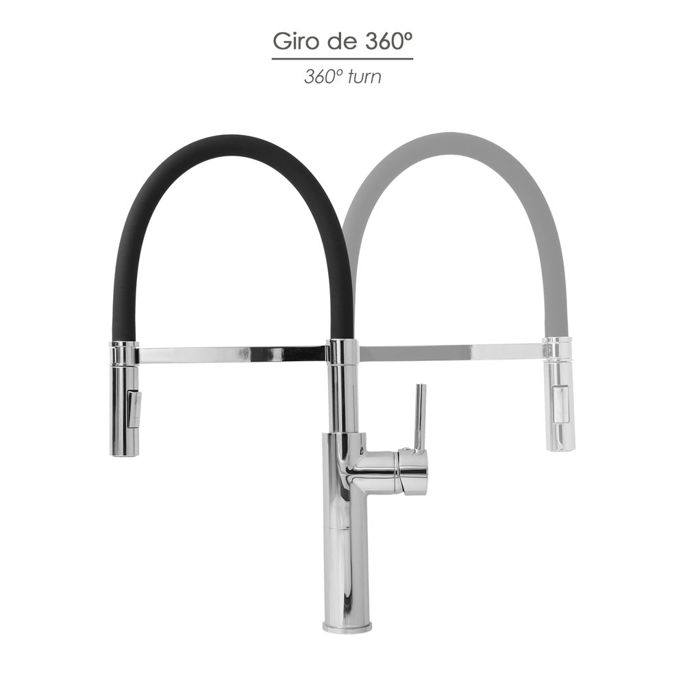 Monocomando de lava-louças flexível com suporte de torneira flexível jato arejado, jato pulverizado. Torneira de cozinha, torneira alta, torneira de lava-louças