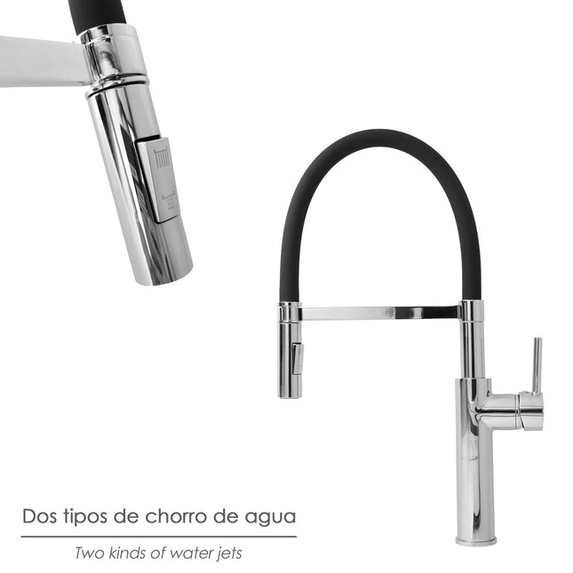 Monomando fregadero flexible con soporte grifo flexible chorro aireado, chorro rociado. grifo cocina, grifo alto,grifo fregadero